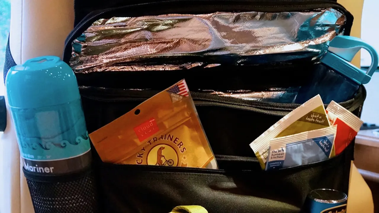 Close up on a plate of mashed potatoes, topped with baked pork chops with cream of mushroom soup, and a side of green beans.